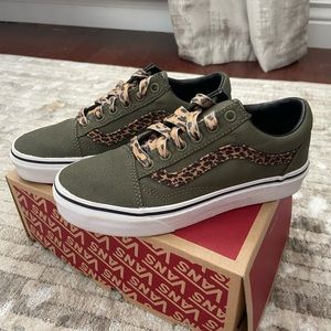 Leopard and Green Old Skool Vans